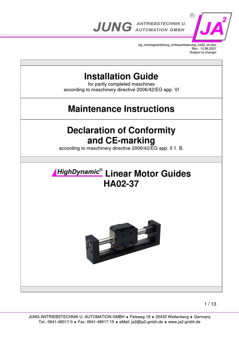 JUNG ANTRIEBSTECHNIK U. AUTOMATION GMBH HighDynamic HA02-37 installation guide JUNG ANTRIEBSTECHNIK U. AUTOMATION GMBH HighDynamic HA02-37 installation guide