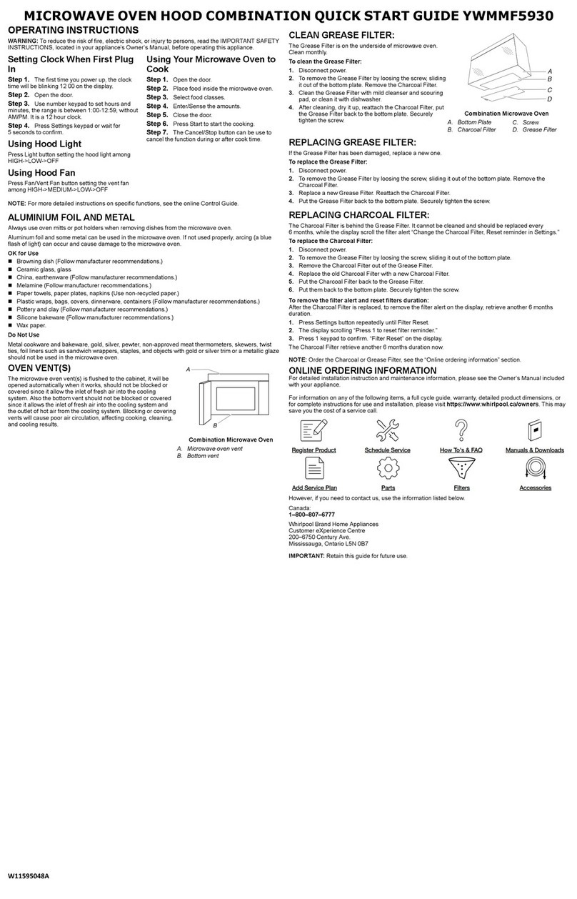 Whirlpool YWMMF5930 quick start guide