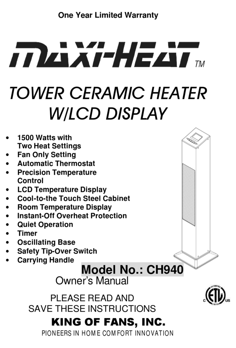 King of Fans MAXI-HEAT instruction manual