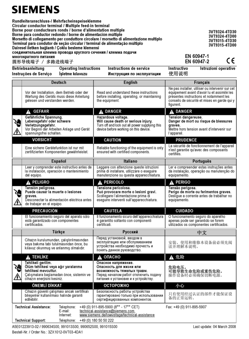 Siemens VT9324-4TD30 operating instructions