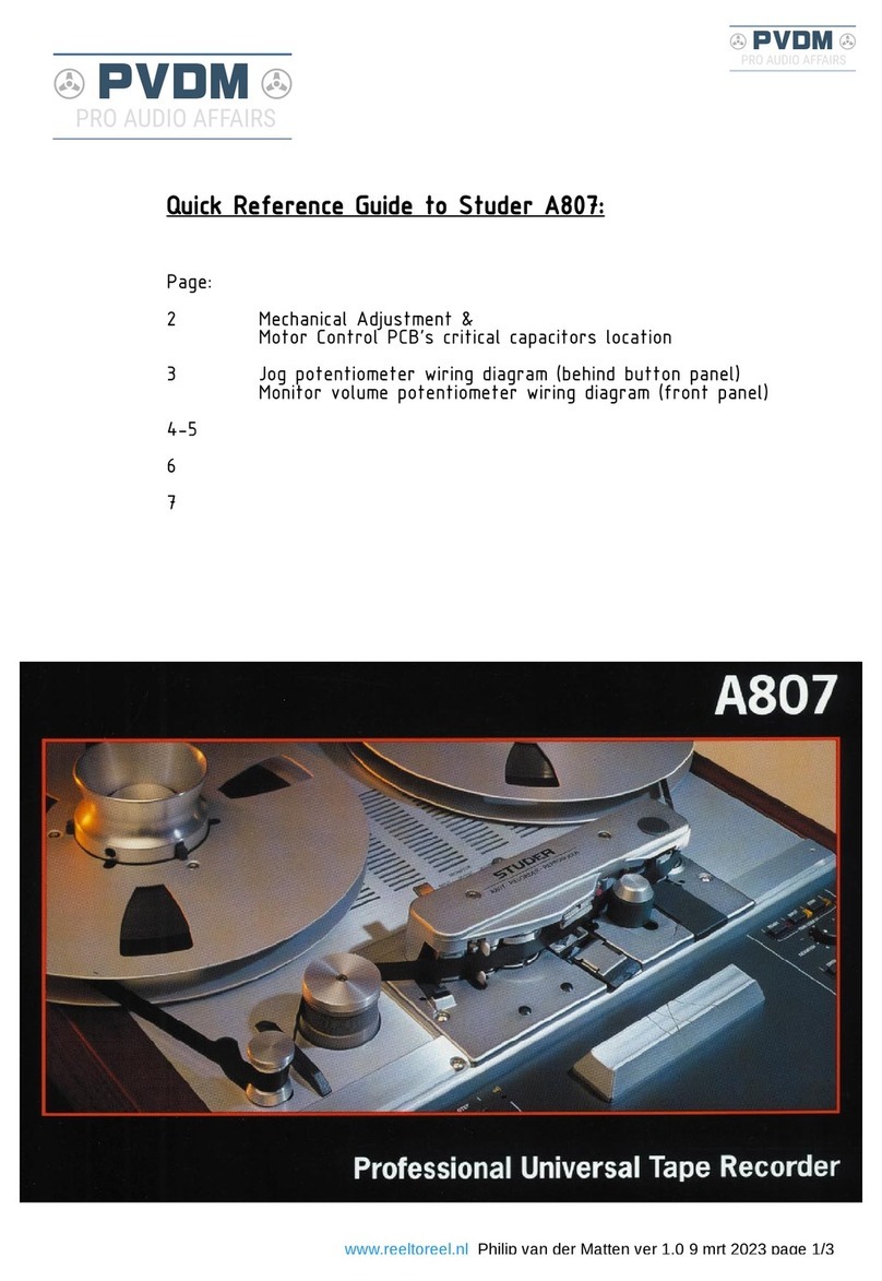 Studer A807 User manual Studer A807 User manual