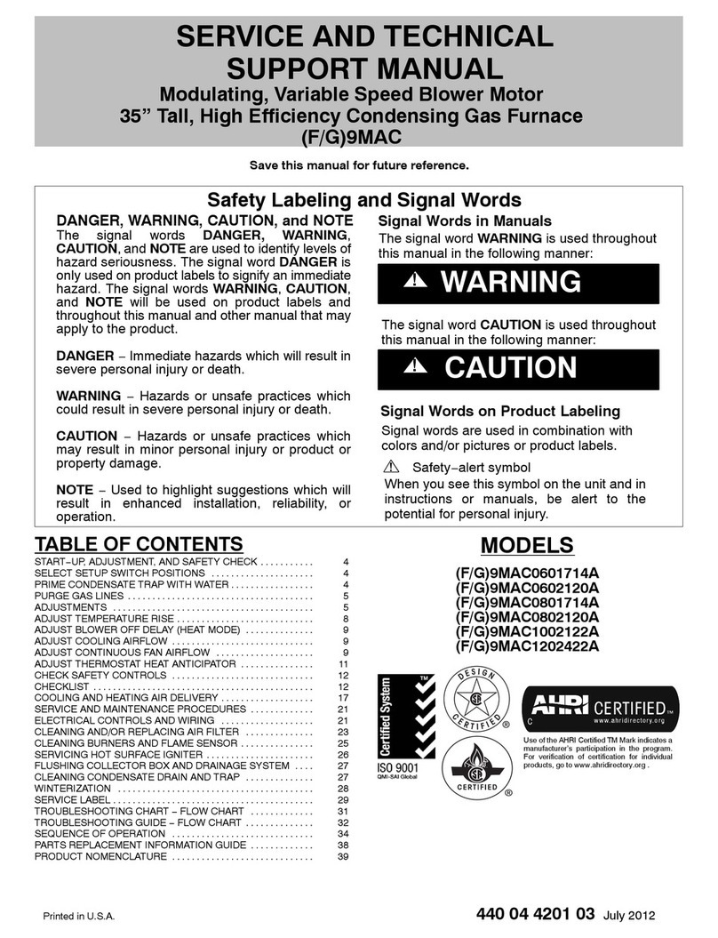 KeepRite F9MAC Series Service and technical support manual