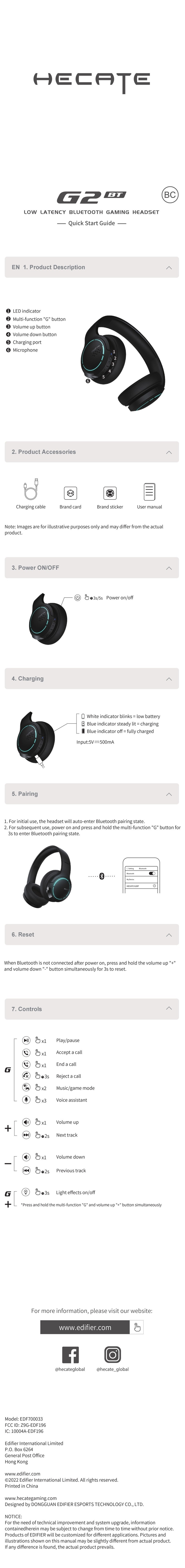 HECATE G2BT quick start guide