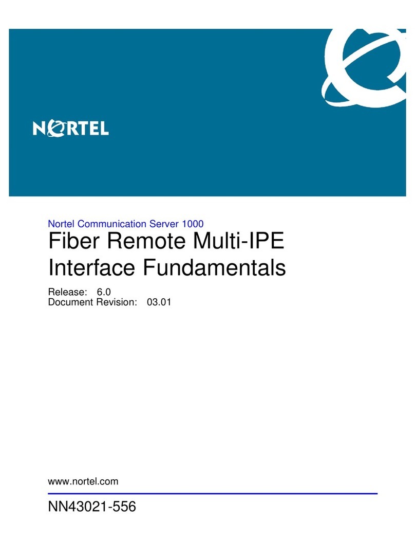 Nortel Communication Server 1000 Series User manual
