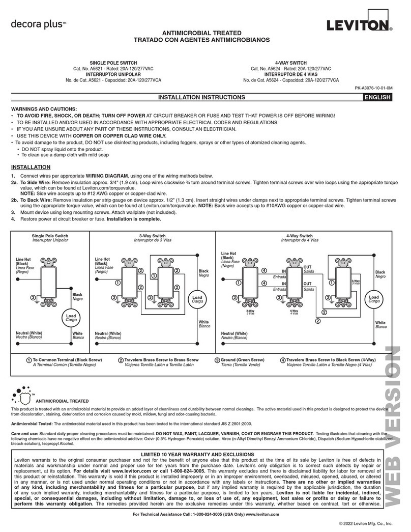 Leviton decora plus A5621 User manual