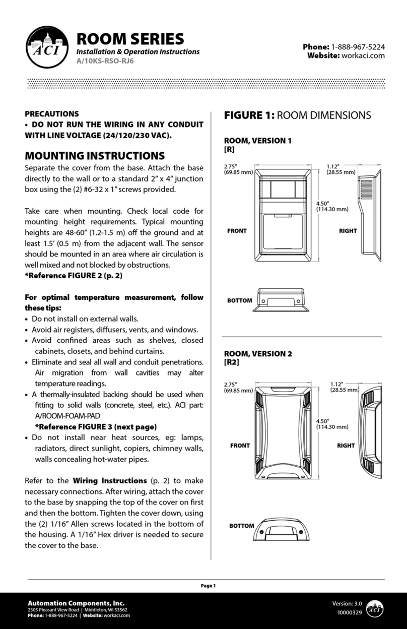 aci Room Series Installation & operation instructions