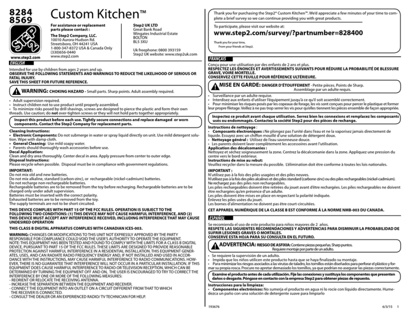 Step 2 Custom Kitchen 8284 User manual