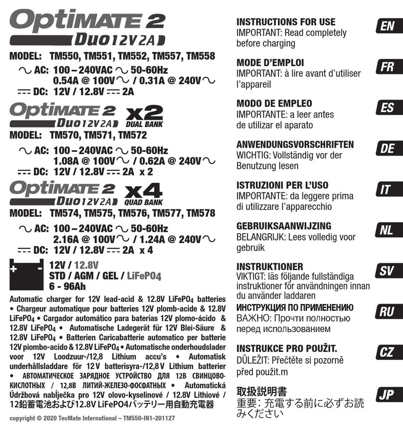 TecMate OPTIMATE 2 DUO Instructions for use