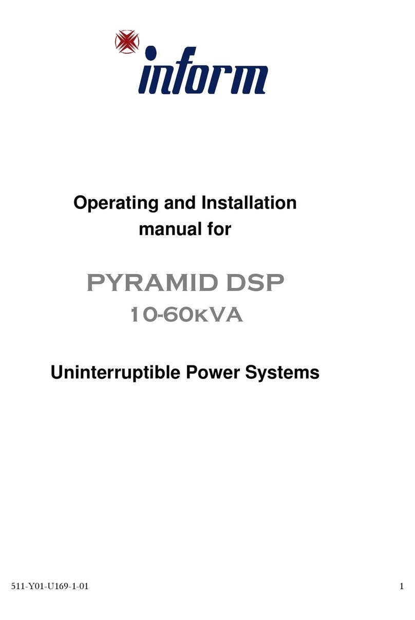 inform PYRAMID DSP 10-60kVA OPERATING AND INSTALLATION Manual