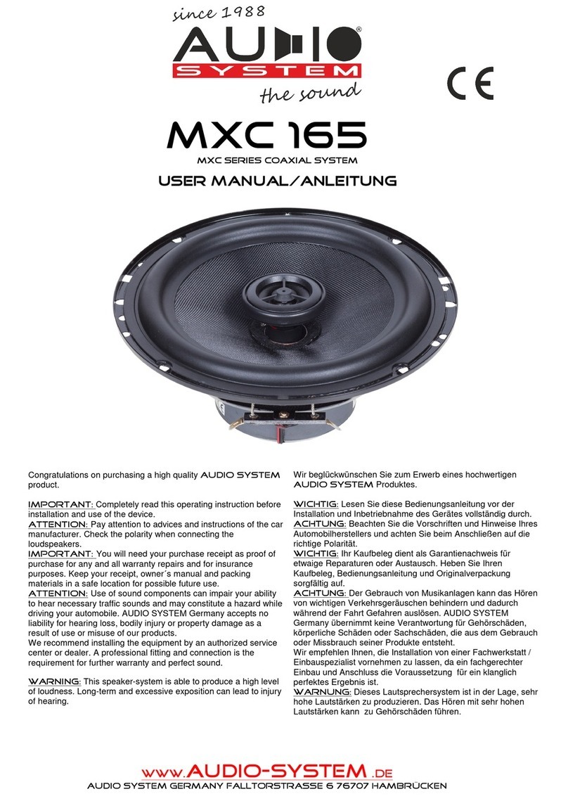 Audiosystem MXC 165 User manual