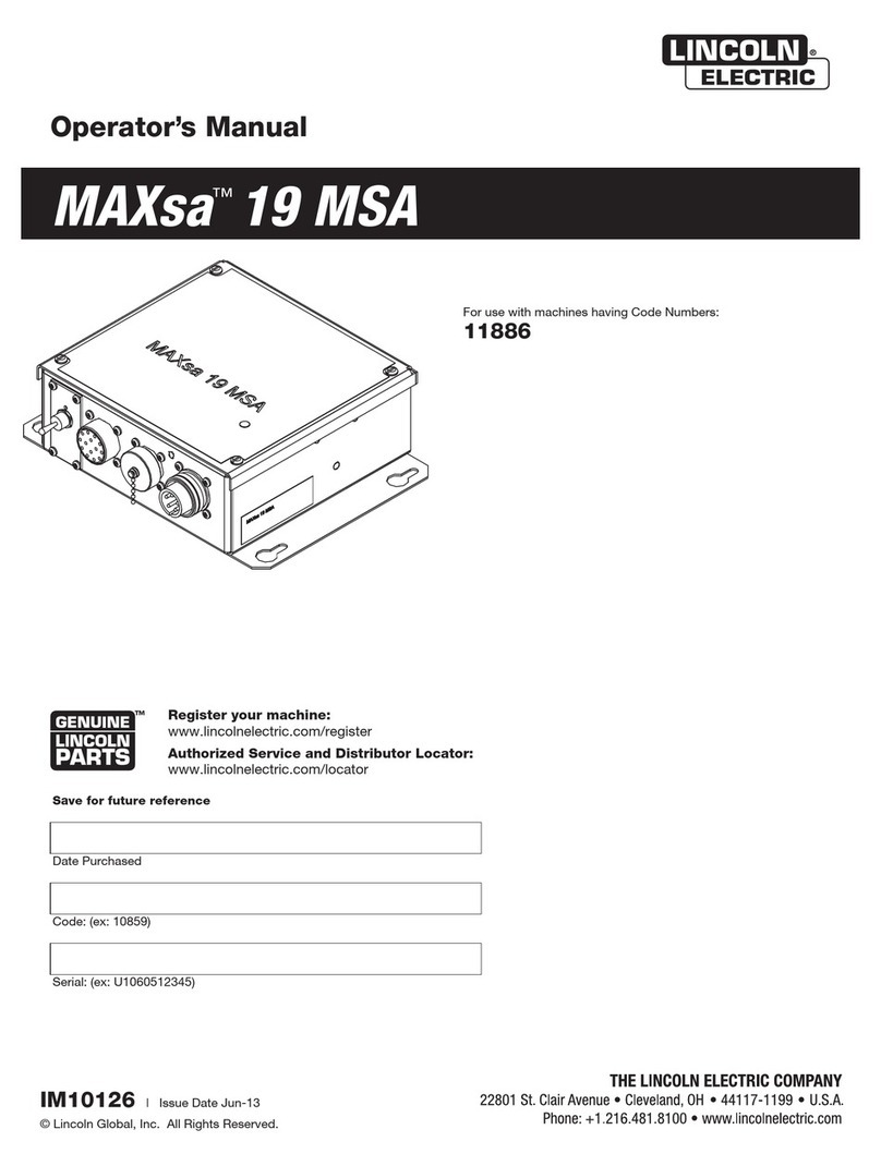Lincoln Electric MAXsa 19 MSA Operator's manual