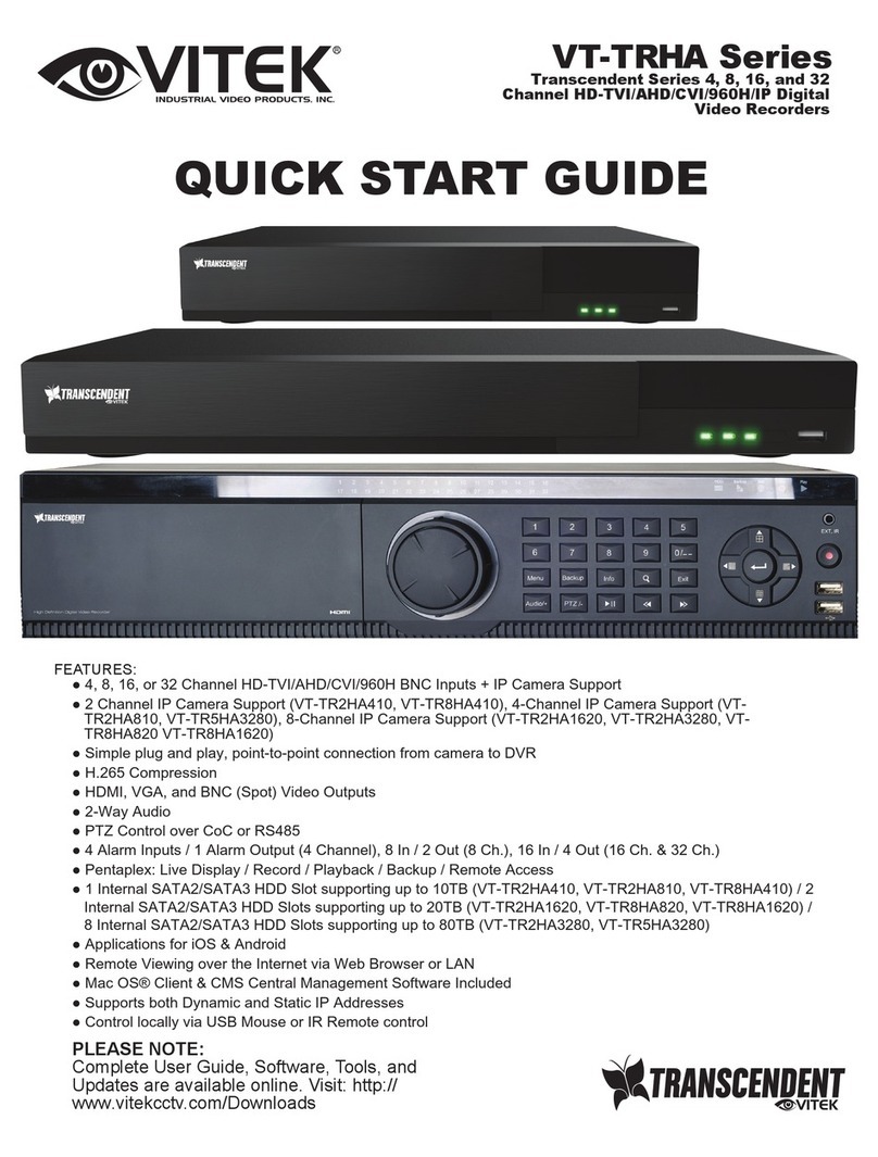 Vitek Transcendent Series quick start guide