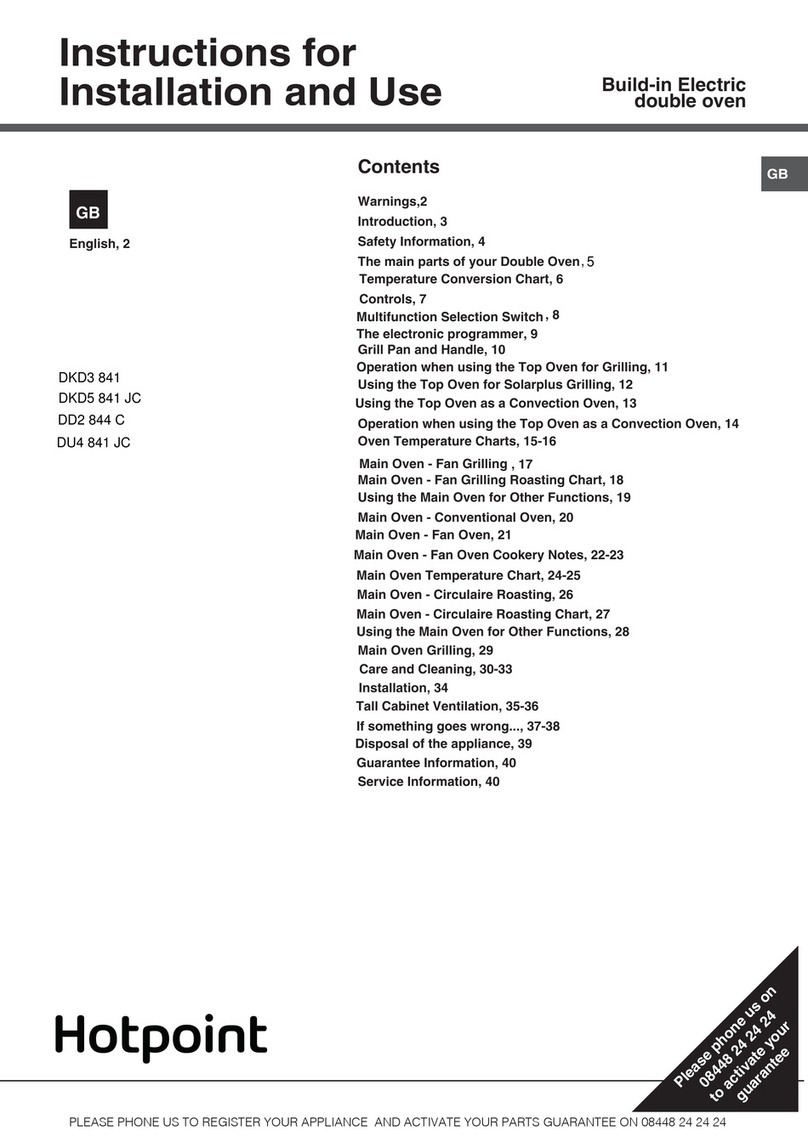 Hotpoint DKD3 841 Instructions for installation and use