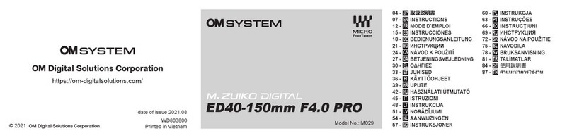 OM SYSTEM M.ZUIKO DIGITAL ED40-150mm F4.0 PRO User manual