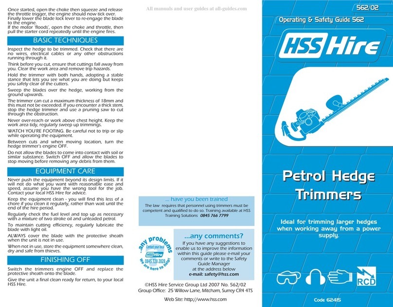HSS Hire 62415 Troubleshooting guide