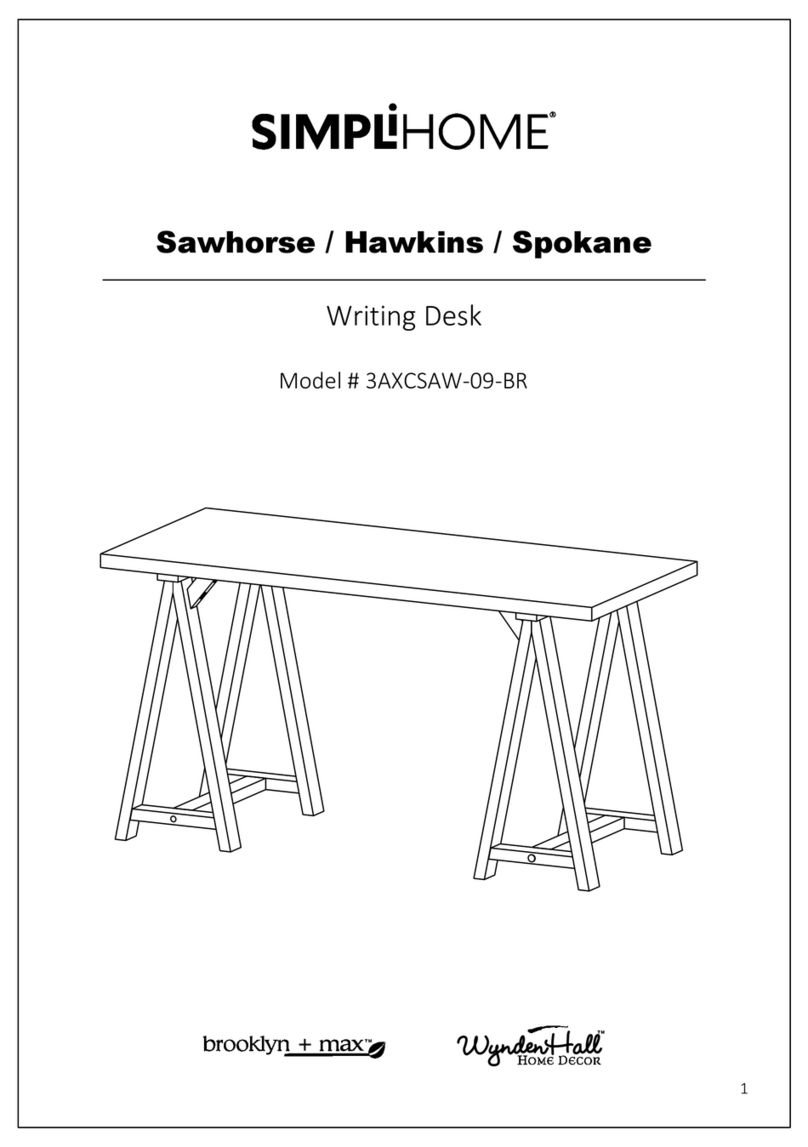 Simpli Home WyndenHall brooklyn+max 3AXCSAW-09-BR User manual