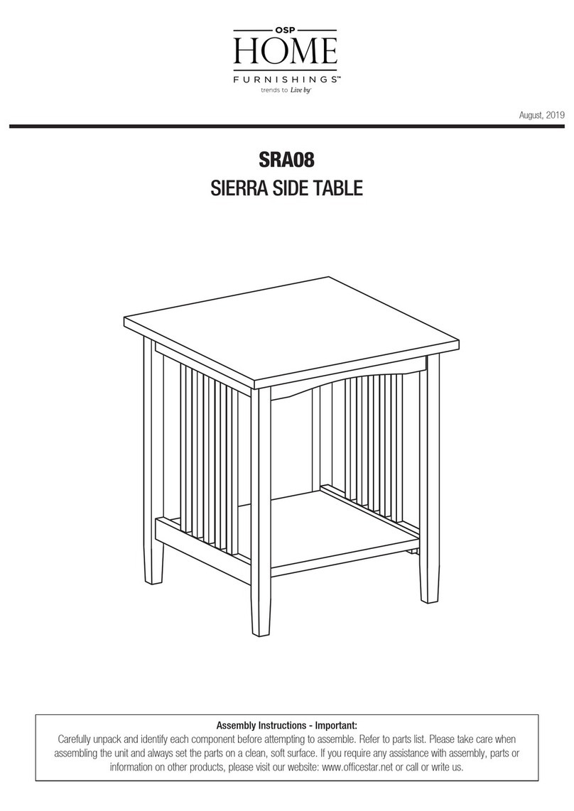 OSP Home Furnishings SIERRA SRA08 Assembly instructions