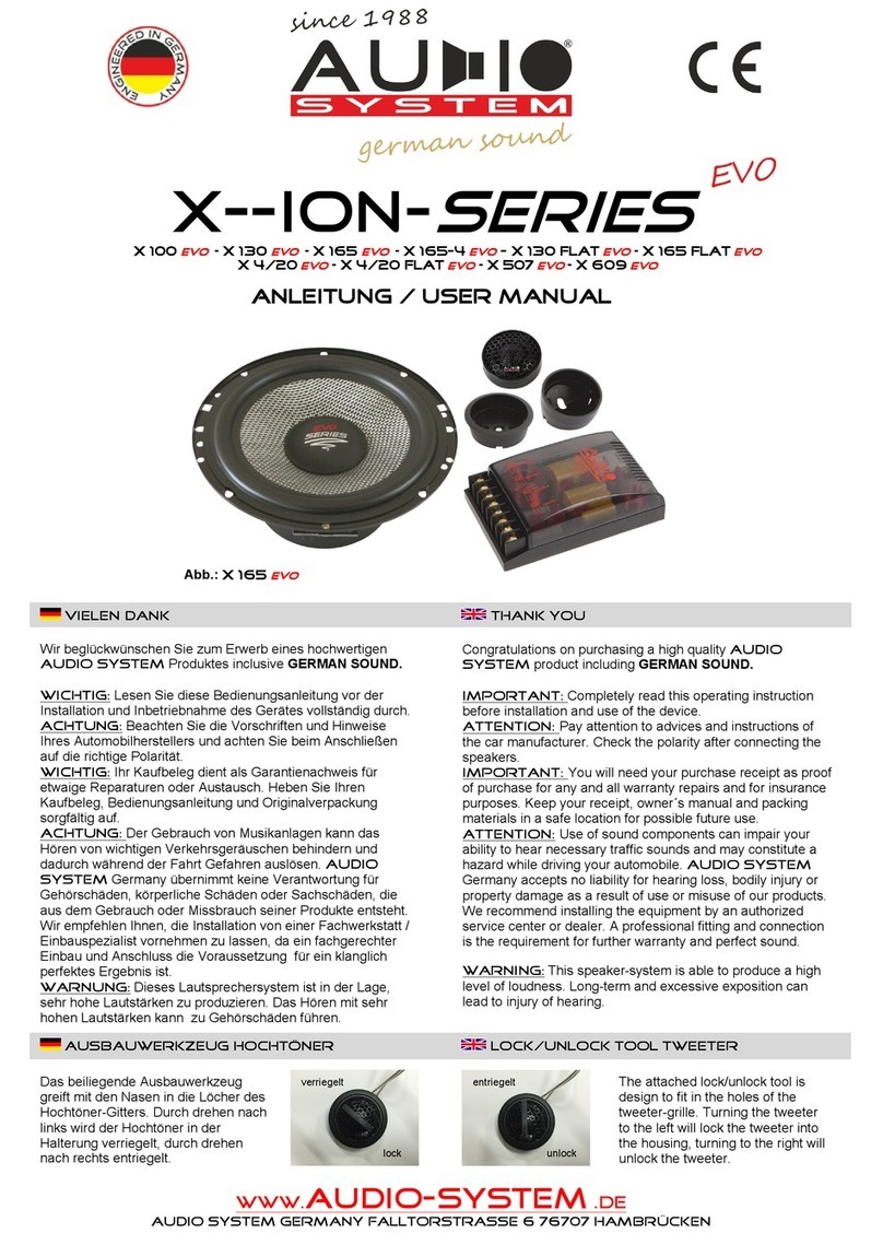 Audiosystem X ION EVO Series User manual
