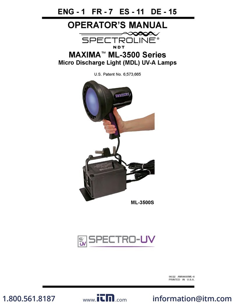 Spectro-UV Spectroline MAXIMA ML-3500 Series Operator's manual