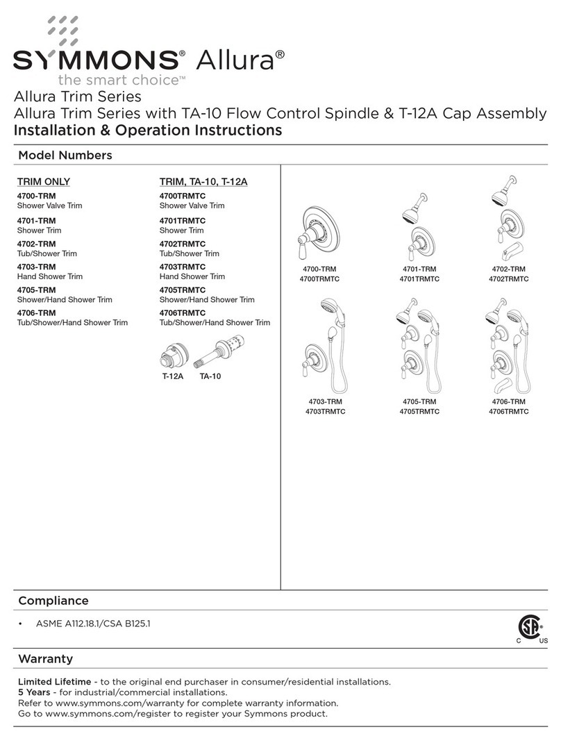 Symmons Allura 4700-TRM Installation instructions Symmons Allura 4700-TRM Installation instructions