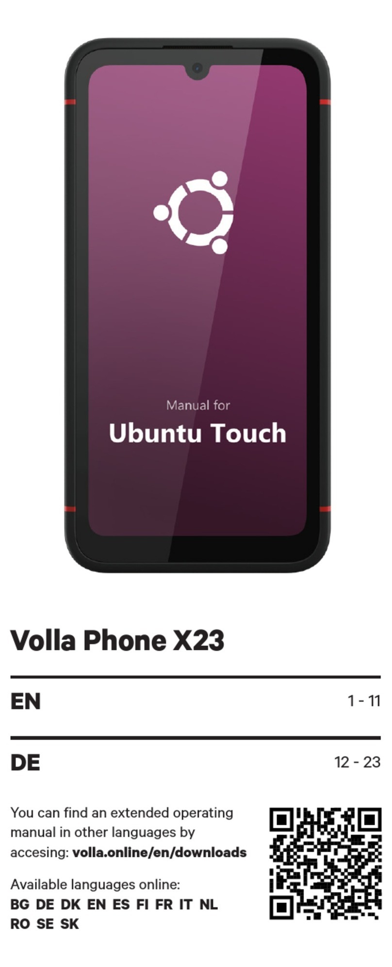 Volla Phone X23 operating manual