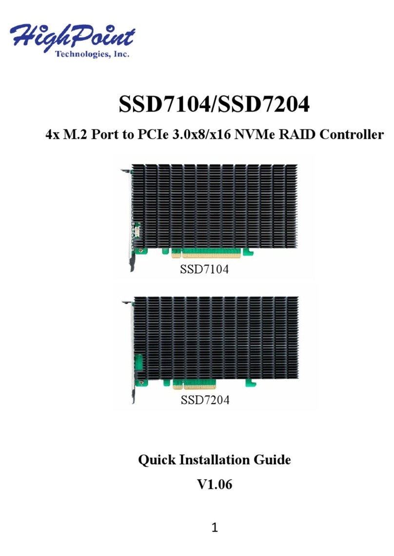 HighPoint SSD7104 Quick installation guide