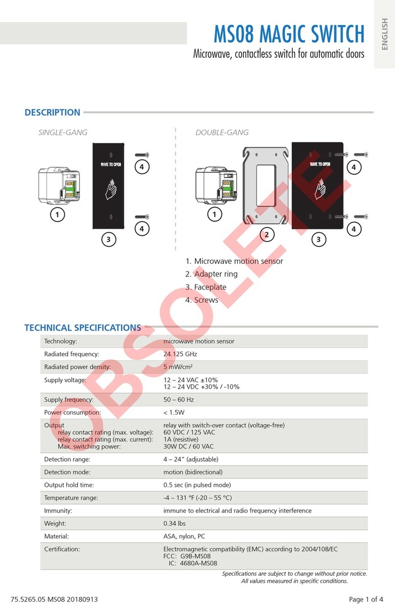BEA Obsolete MAGIC SWITCH MS08 User manual