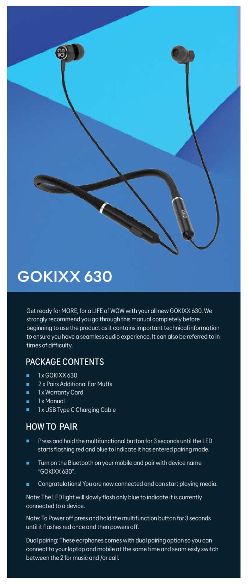 GOVO GOKIXX 630 quick start guide