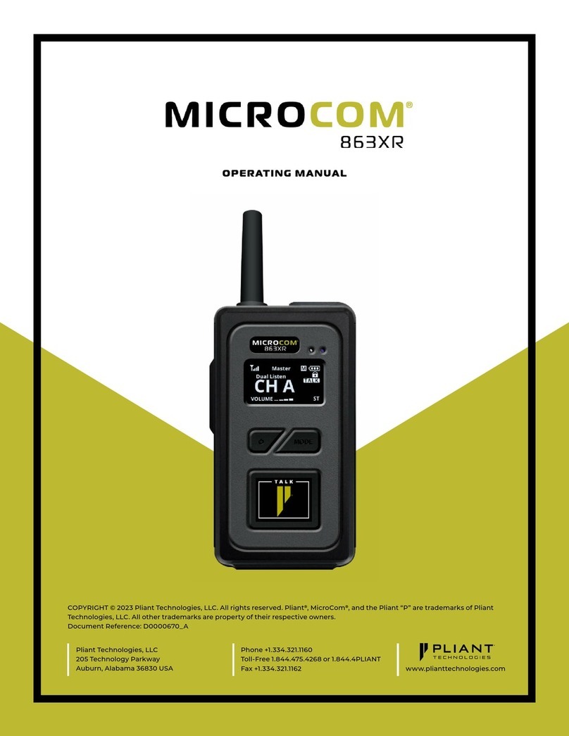 Pliant MicroCom 863XR operating manual