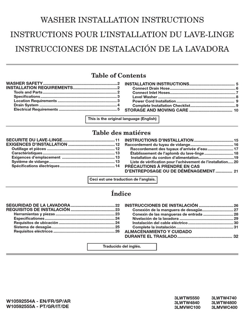 Whirlpool 3LWTW5550 installation instructions