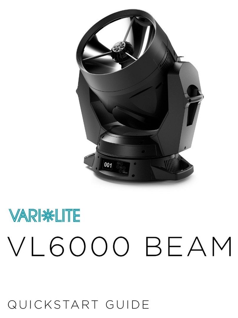 Vari Lite VL6000 Beam Luminaire quick start guide Vari Lite VL6000 Beam Luminaire quick start guide