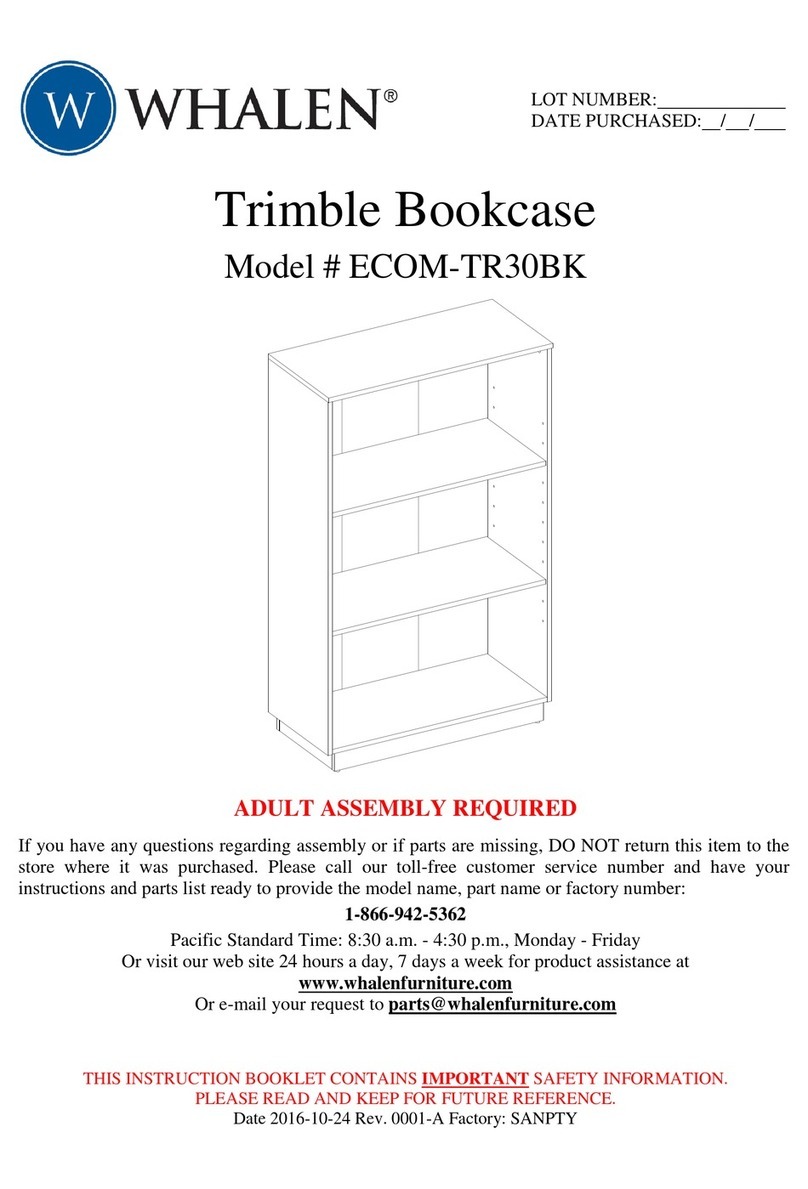 Whalen Trimble Bookcase ECOM-TR30BK Assembly instructions