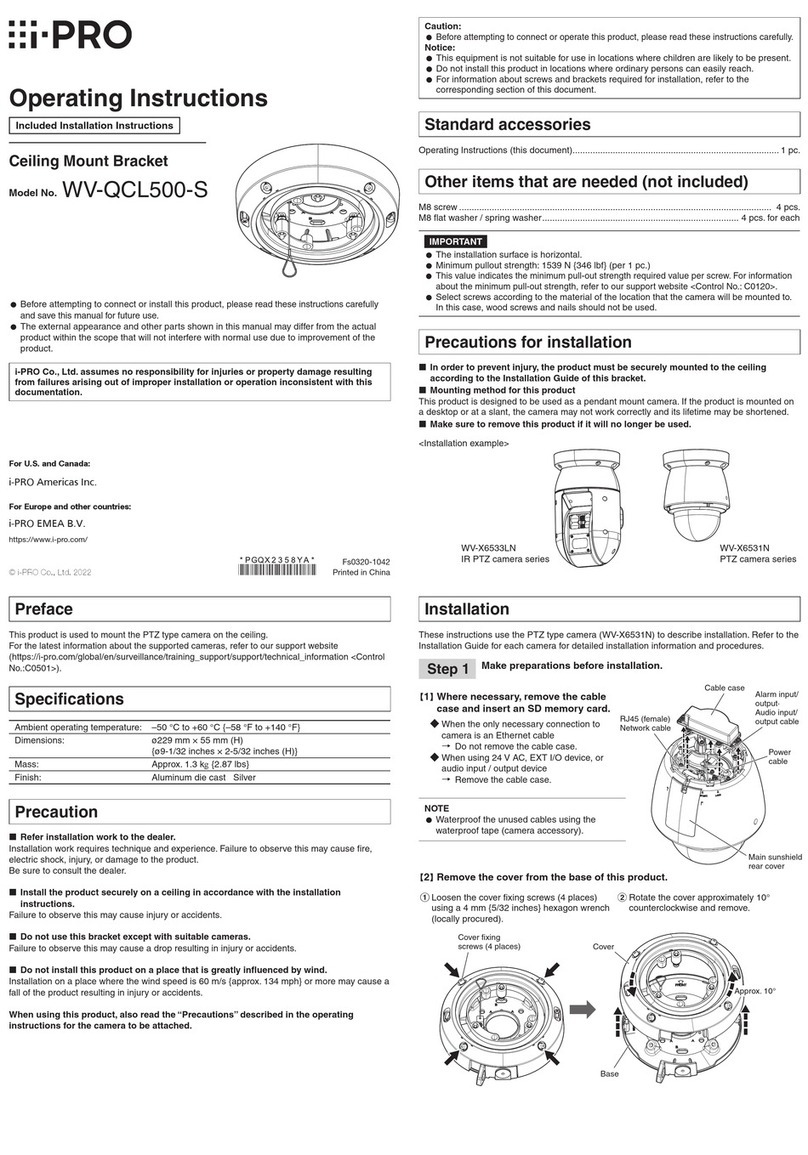 i-PRO WV-QCL500-S operating instructions