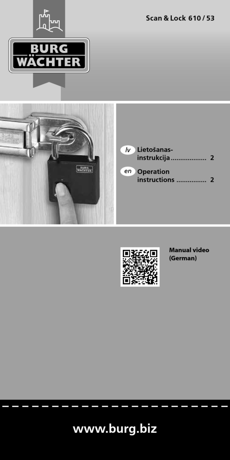 Burg Wächter Scan & Lock 610/53 User manual