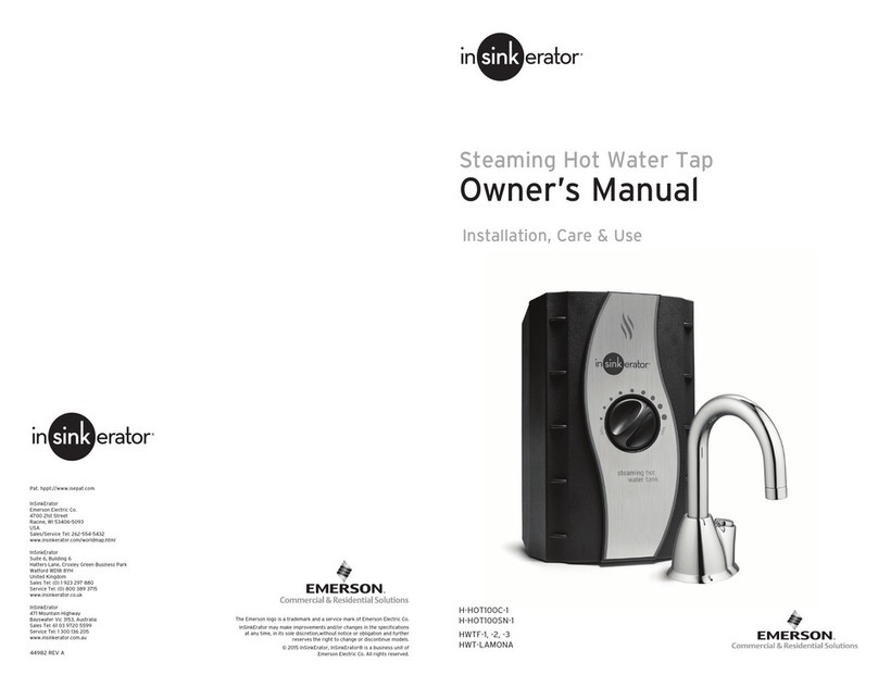 Emerson insinkerator H-HOT100C-1 owner's manual Emerson insinkerator H-HOT100C-1 owner's manual