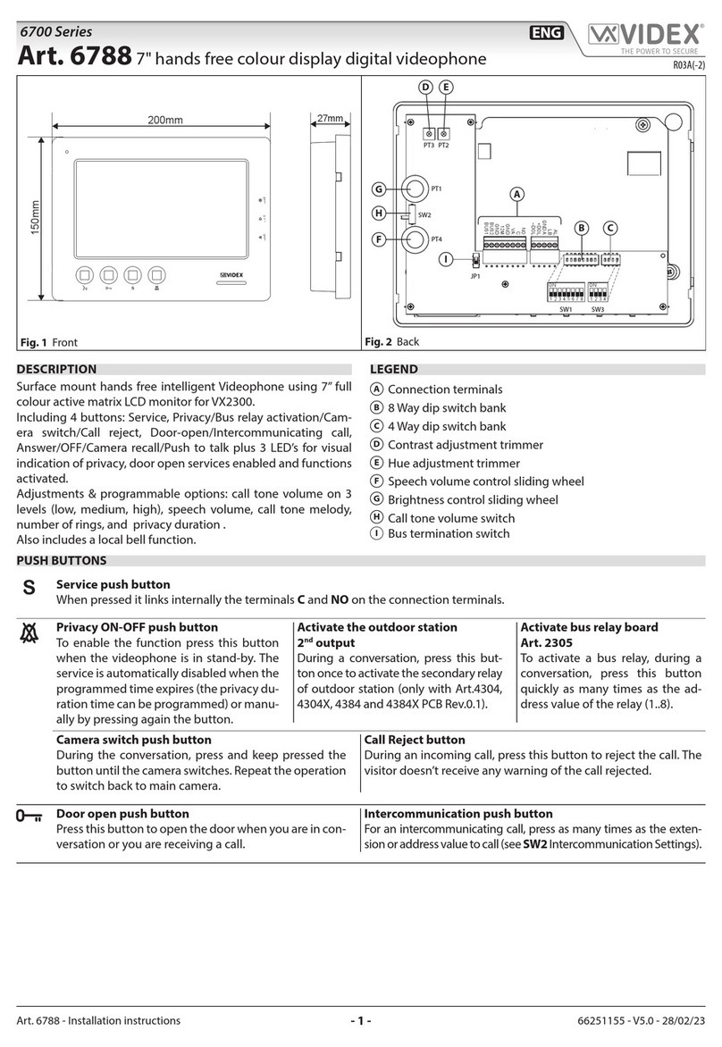 Videx 6700 Series User manual Videx 6700 Series User manual