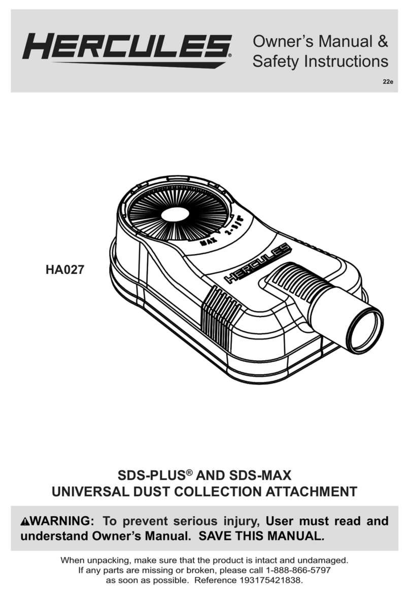 Hercules SDS-PLUS HA027 Owner's manual & safety instructions