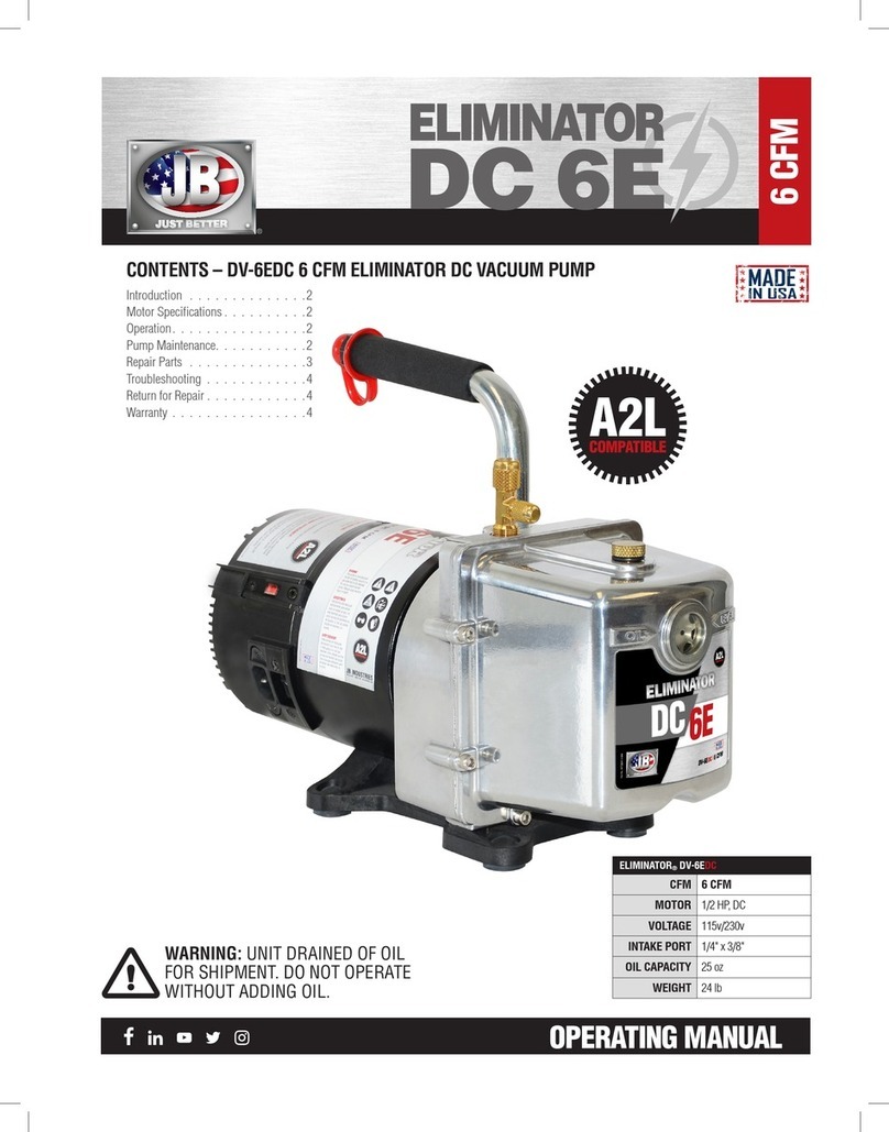 JB ELIMINATOR DV-6E-250SP operating manual