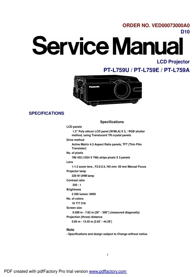 Panasonic PTL759U - LCD PROJECTOR User manual