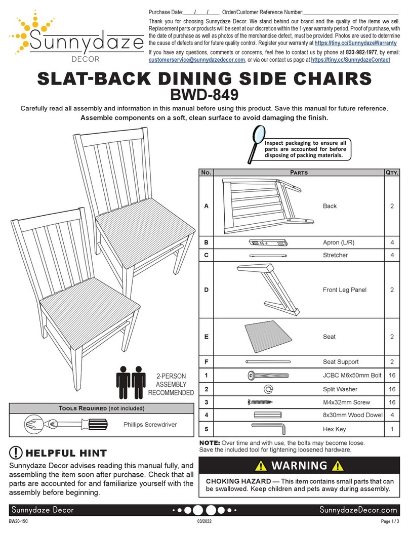 Sunnydaze Decor BWD-849 User manual