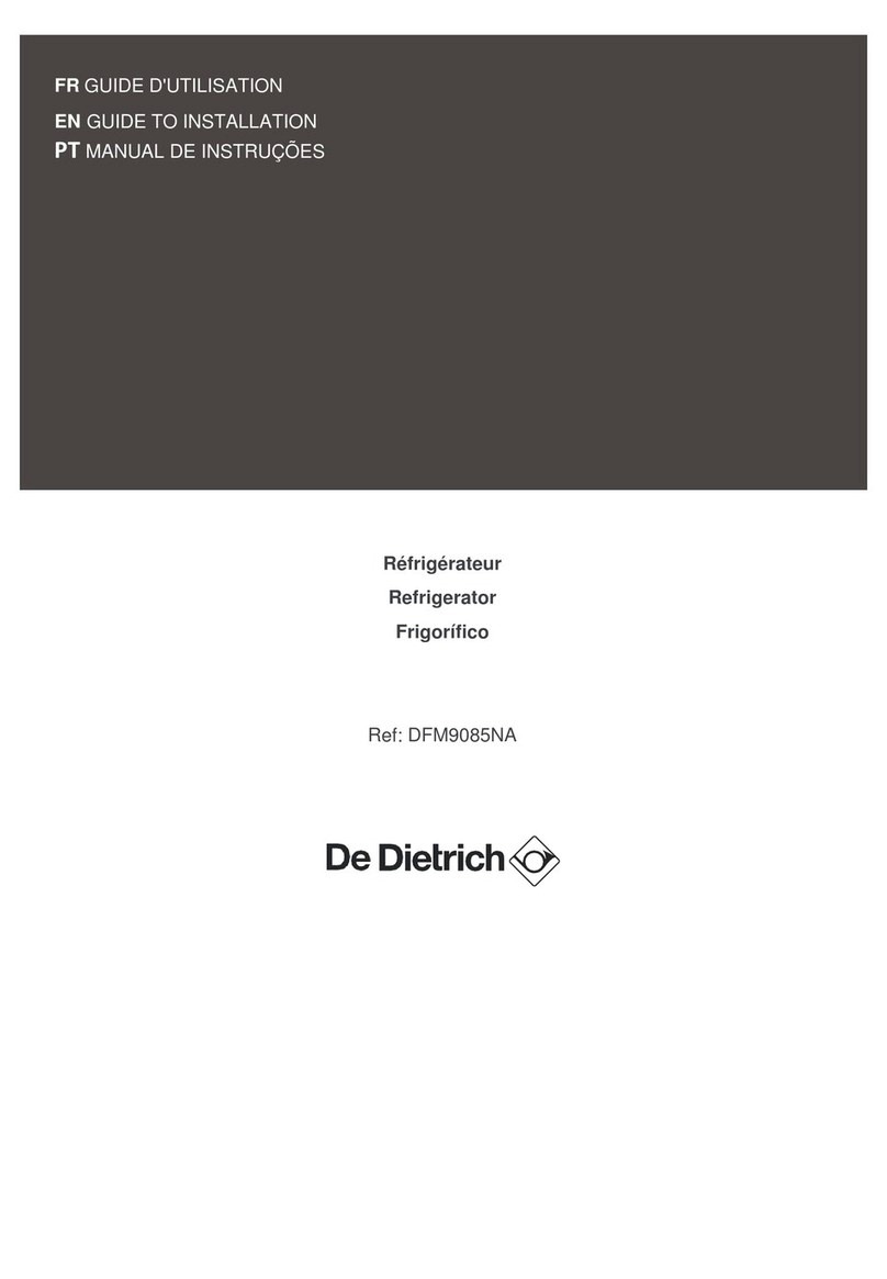 DeDietrich DFM9085NA Guide to installation