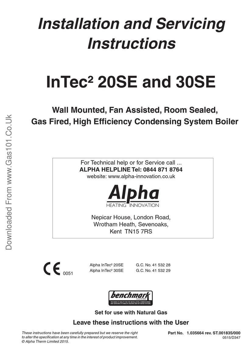 Alpha InTec2 20SE Installation and servicing instruction Alpha InTec2 20SE Installation and servicing instruction