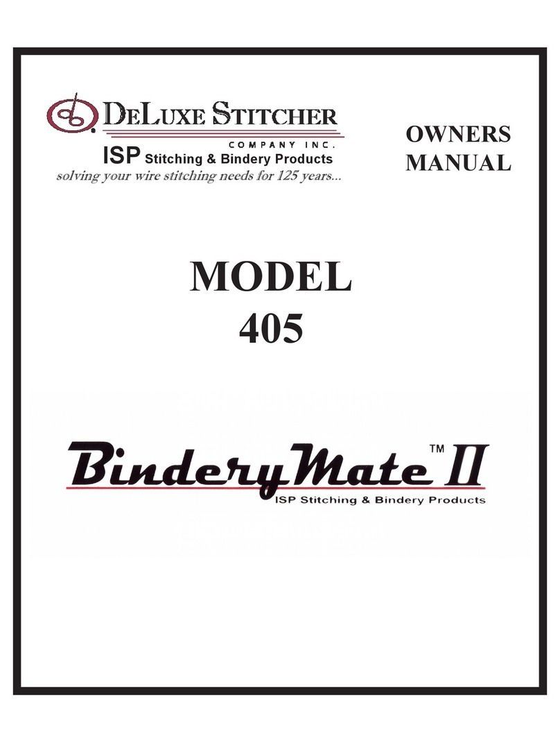 iSP DeLuxe Stitcher Bindery Mate II owner's manual