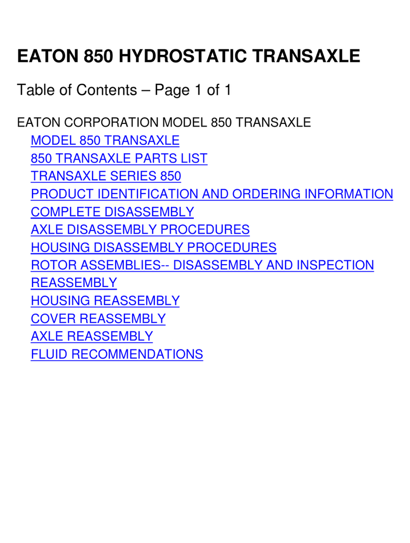 Eaton Hydrostatic Transaxle 850 Series Repair Information