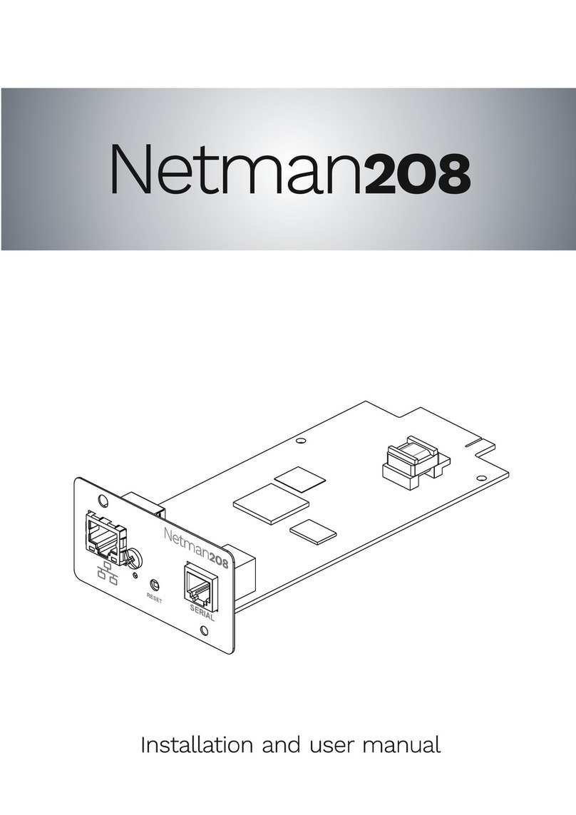 Riello UPS Netman208 Installation and user manual