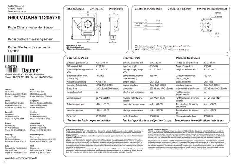 Baumer R600V.DAH5-11205779 manual