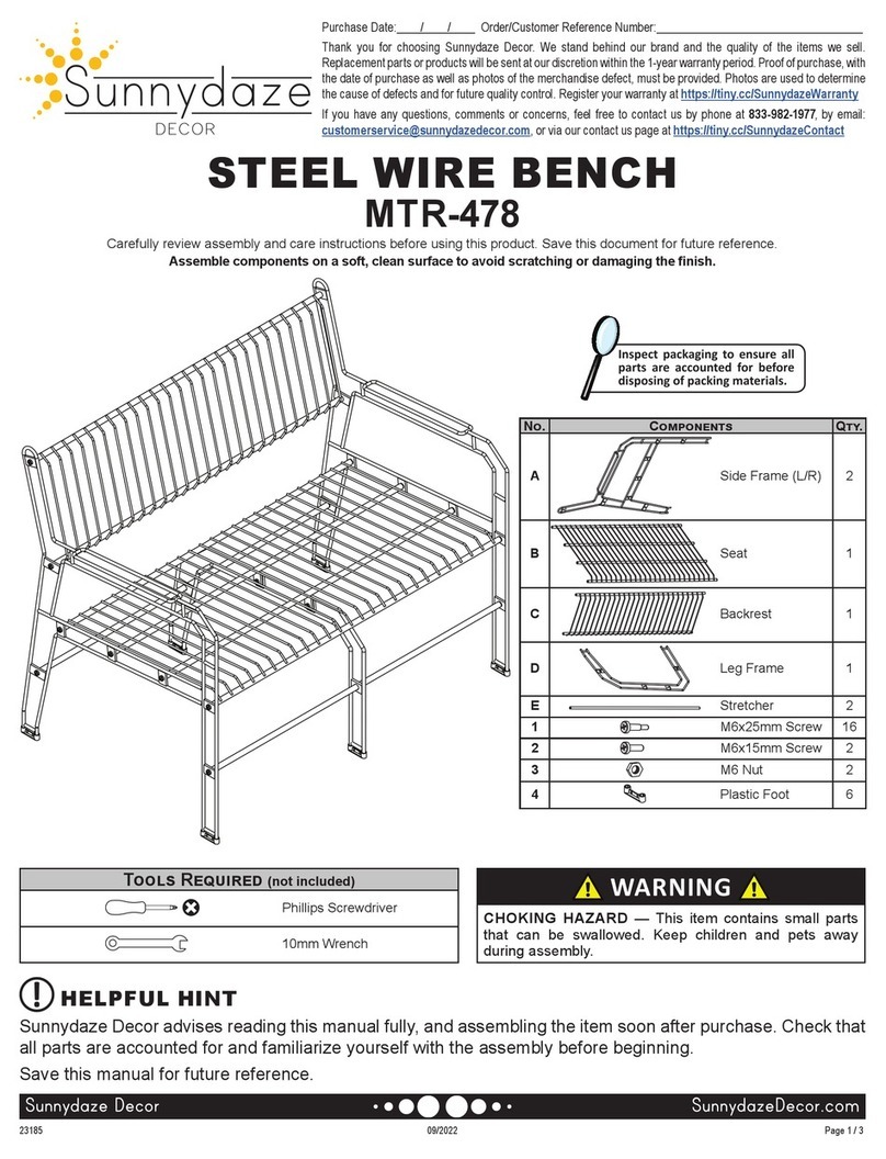 Sunnydaze Decor MTR-478 manual Sunnydaze Decor MTR-478 manual