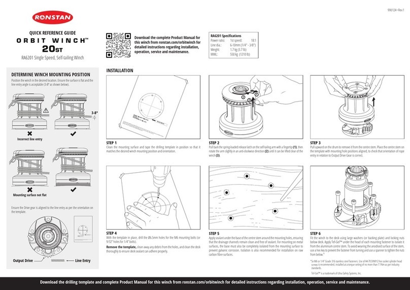Ronstan ORBIT WINCH 20ST User manual Ronstan ORBIT WINCH 20ST User manual