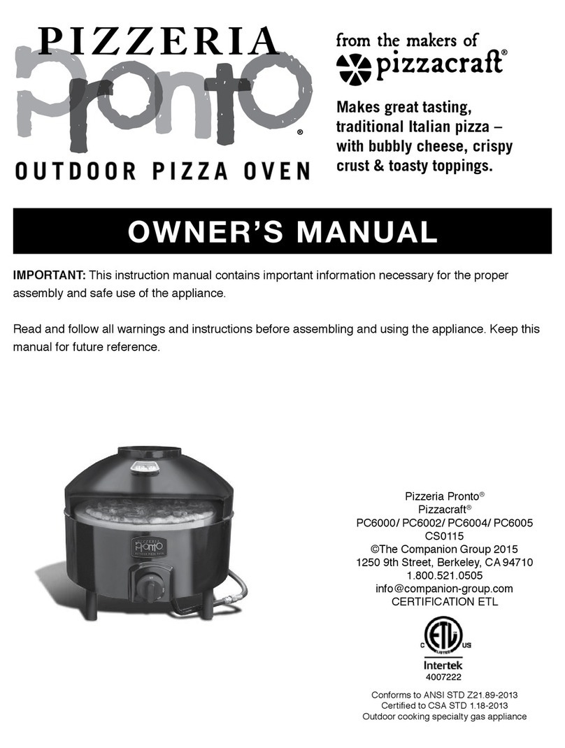 Pizzeria Pronto Pizzacraft CS0115 owner's manual