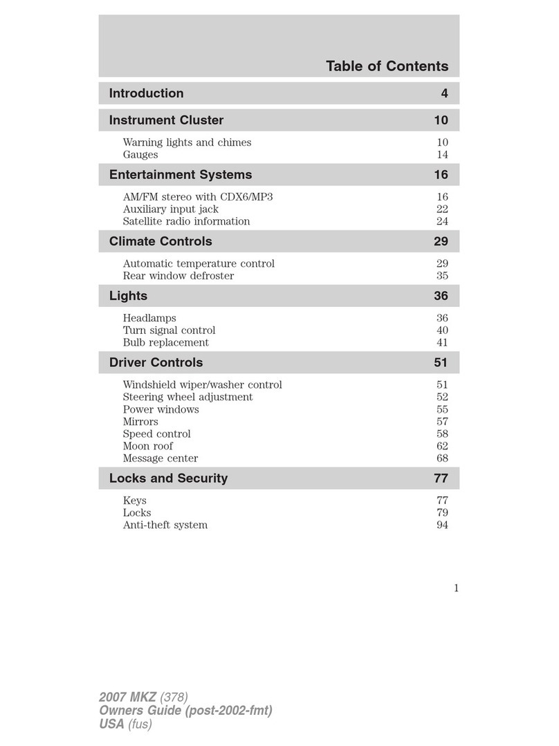 Lincoln MKZ 2007 User manual